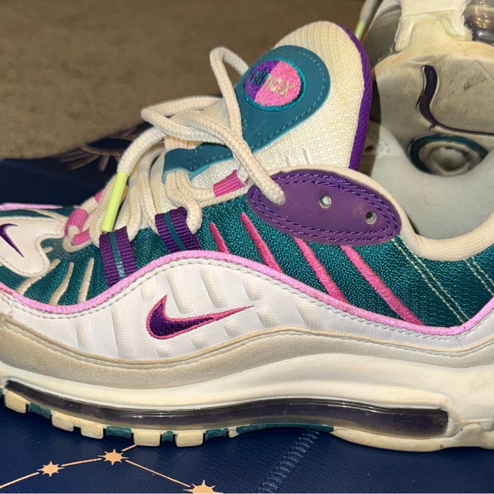 Nike Air Max with Teal, Purple, and White
